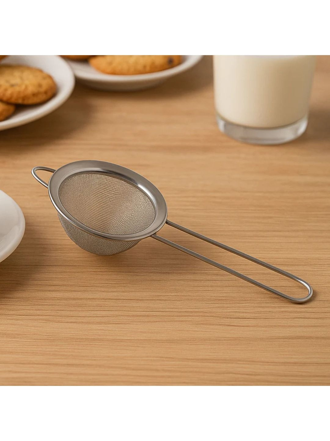 DeoDap Silver-Toned Stainless Steel Strainer