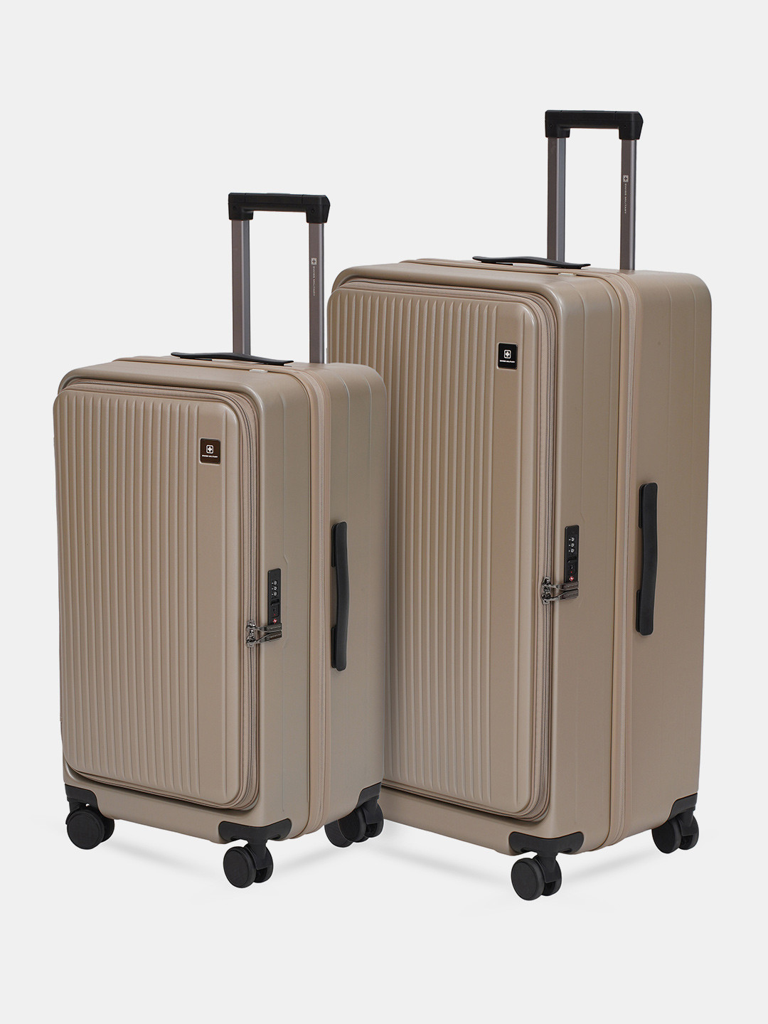 SWISS MILITARY Jade Hard Unisex Set Of 2 Peach Suitcase Trolley Bags