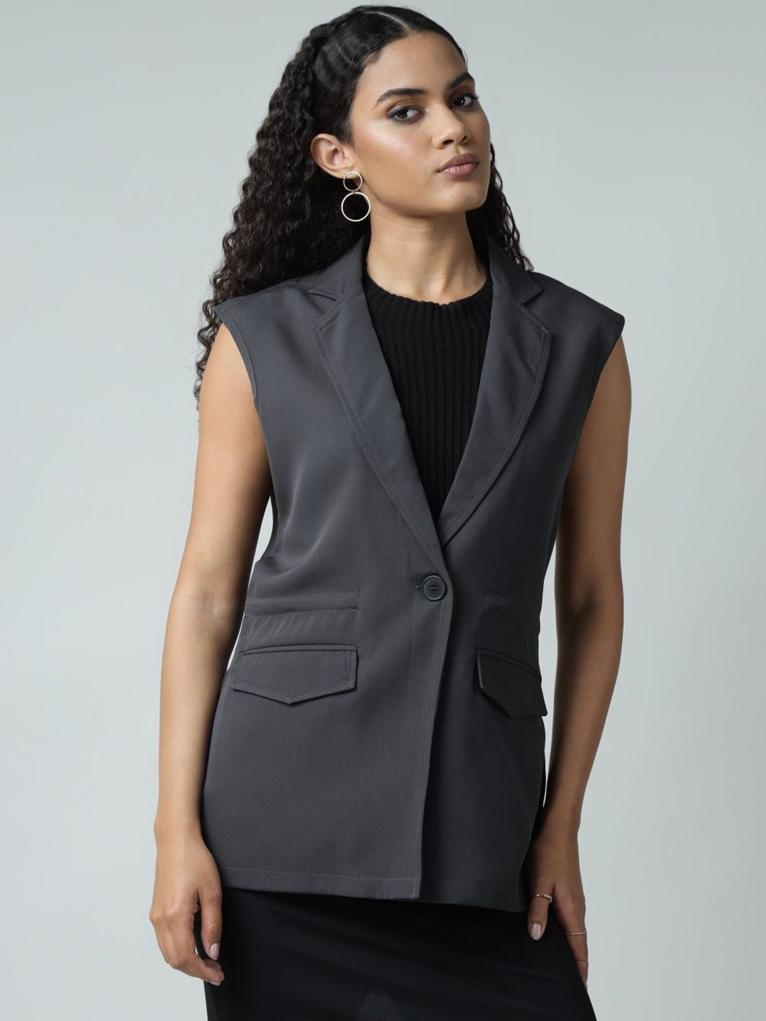 SANAITA CREATIONS Single Breasted Lapel Collar Parachute Waistcoat