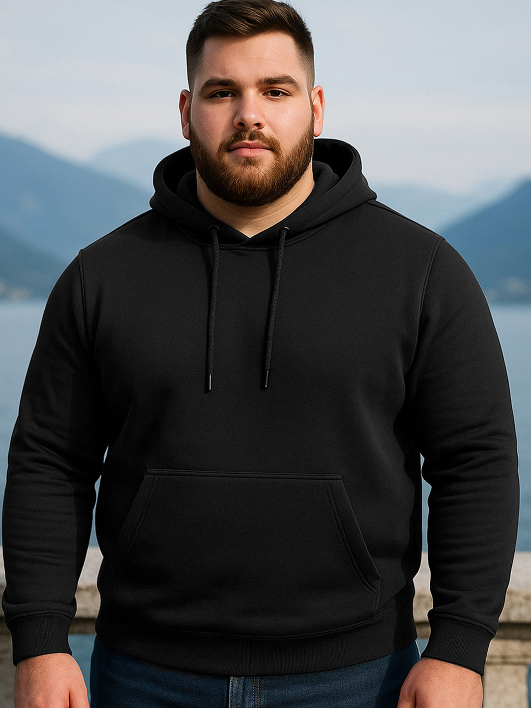 Bewakoof Plus Men Plus Size Hooded Sweatshirt
