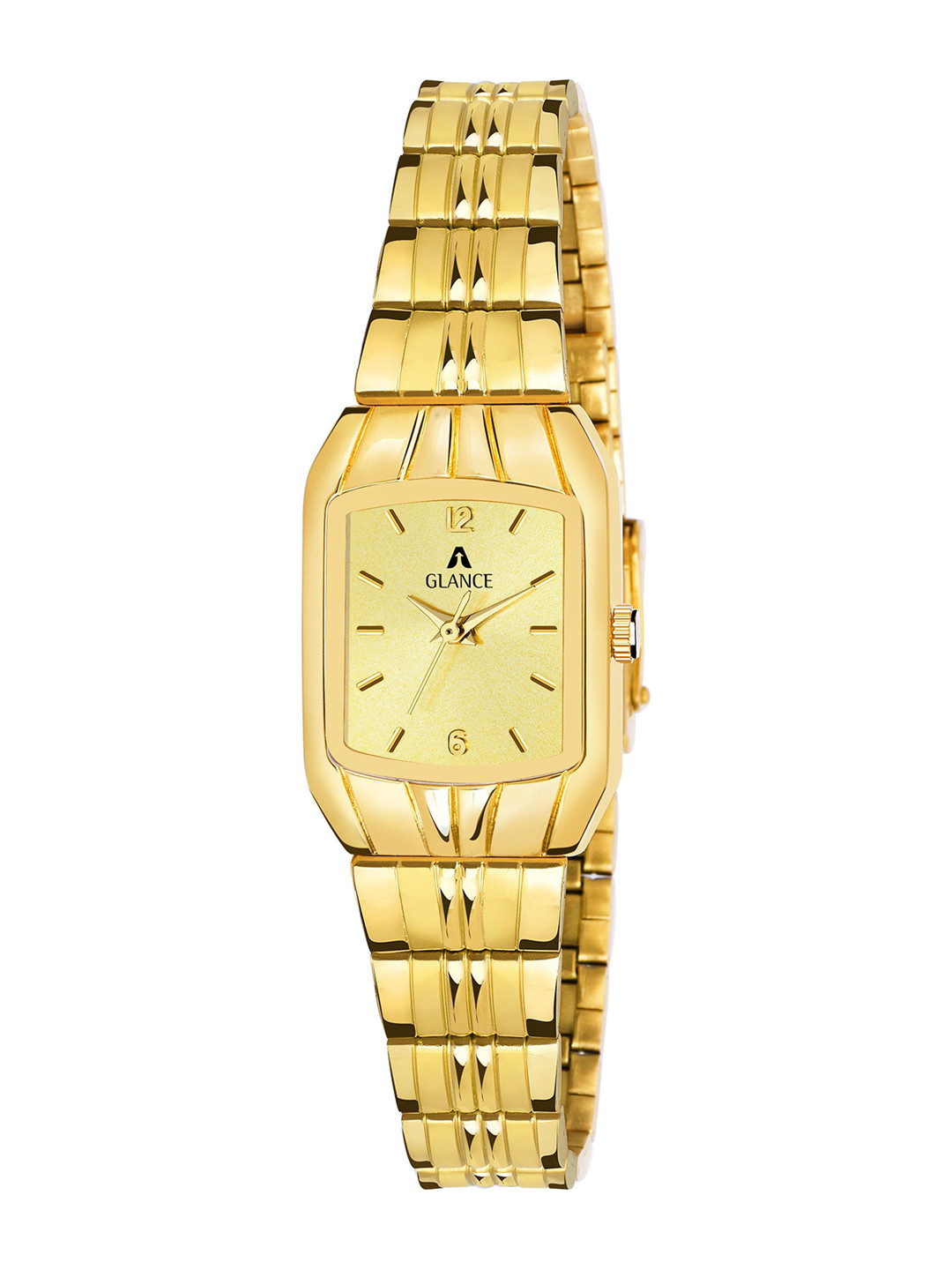 Aglance Women Rectangular Dial & Bracelet Style Straps Analogue Watch 9151ym01 Golden