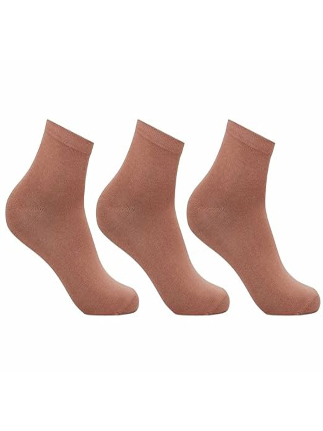 Supersox Women Pack of 3 Brown Solid Compact Combed Ankle-Length Socks