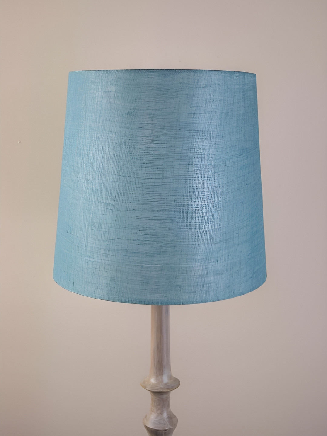 FREEDOM TREE Blue & White Cotton And Metal Drum Shaped Lamp
