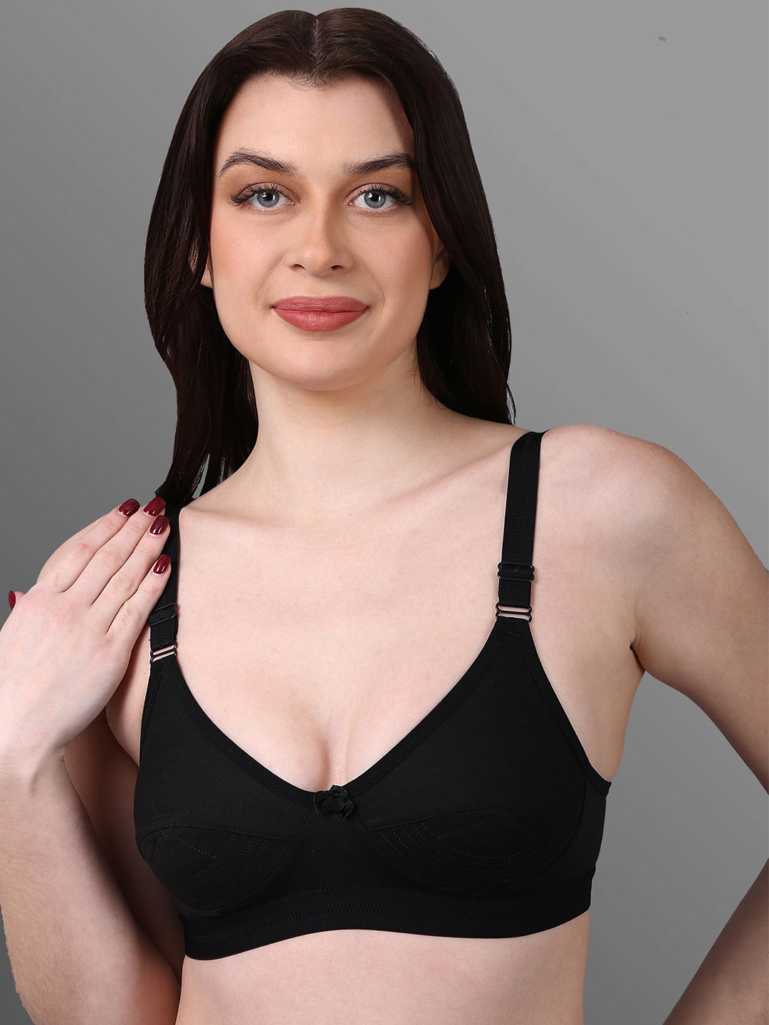 nsaliza Women's Solid Full Coverage Cut & Sew Bra