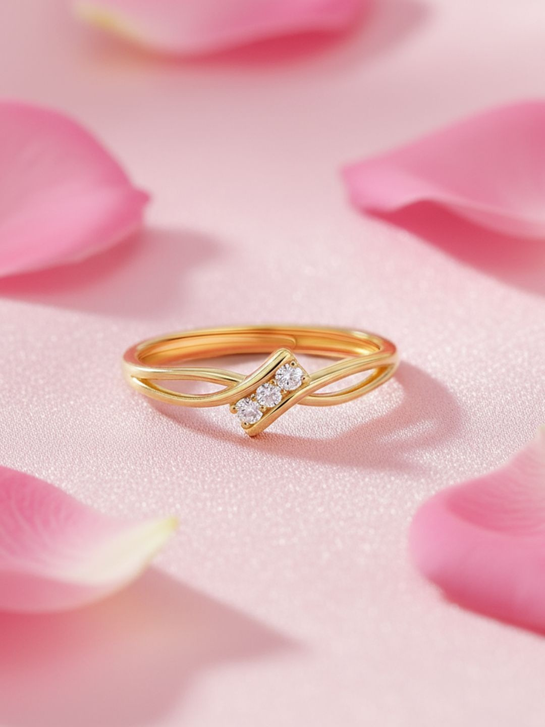 Zavya 925 Sterling Silver Gold-Plated CZ-Studded My Infinite Vow Adjustable Finger Ring