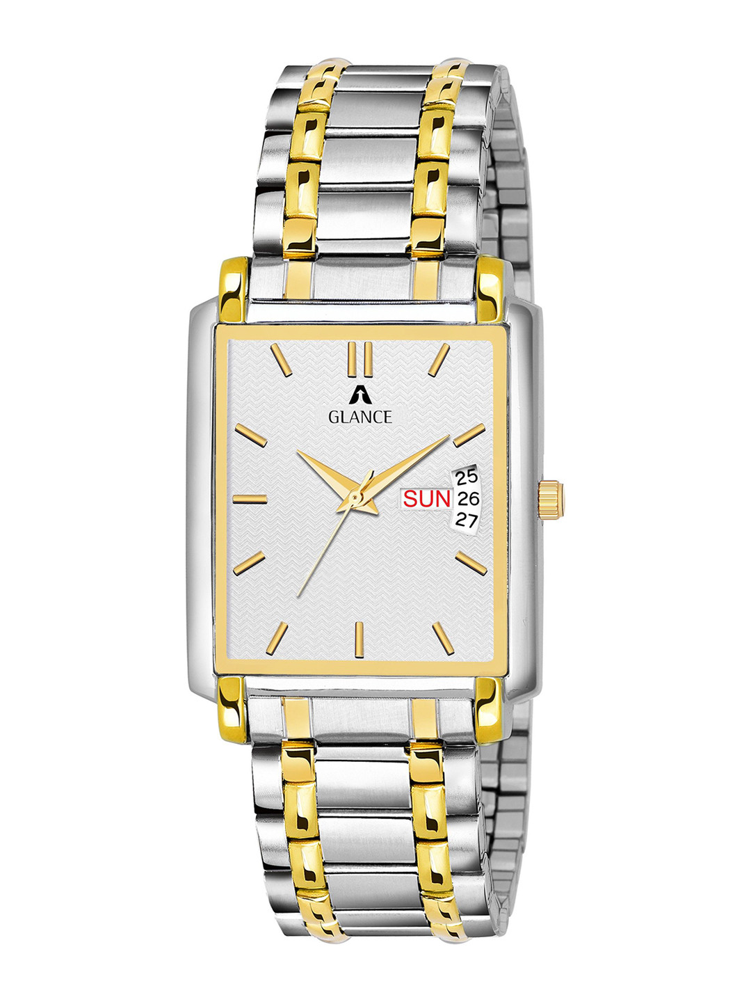 Aglance Men Bracelet Style Straps Analogue Watches 1506bm01 Silver Dial Mens Watch