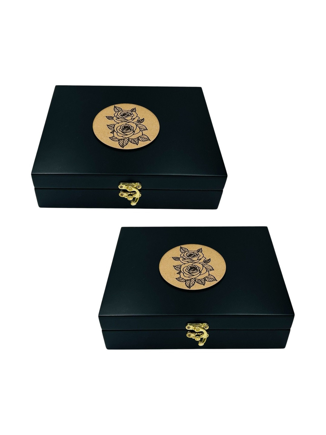 Angira handicrafts Pack of 2 Wooden Multipurpose Storage Box With Traditional Kunda Lock