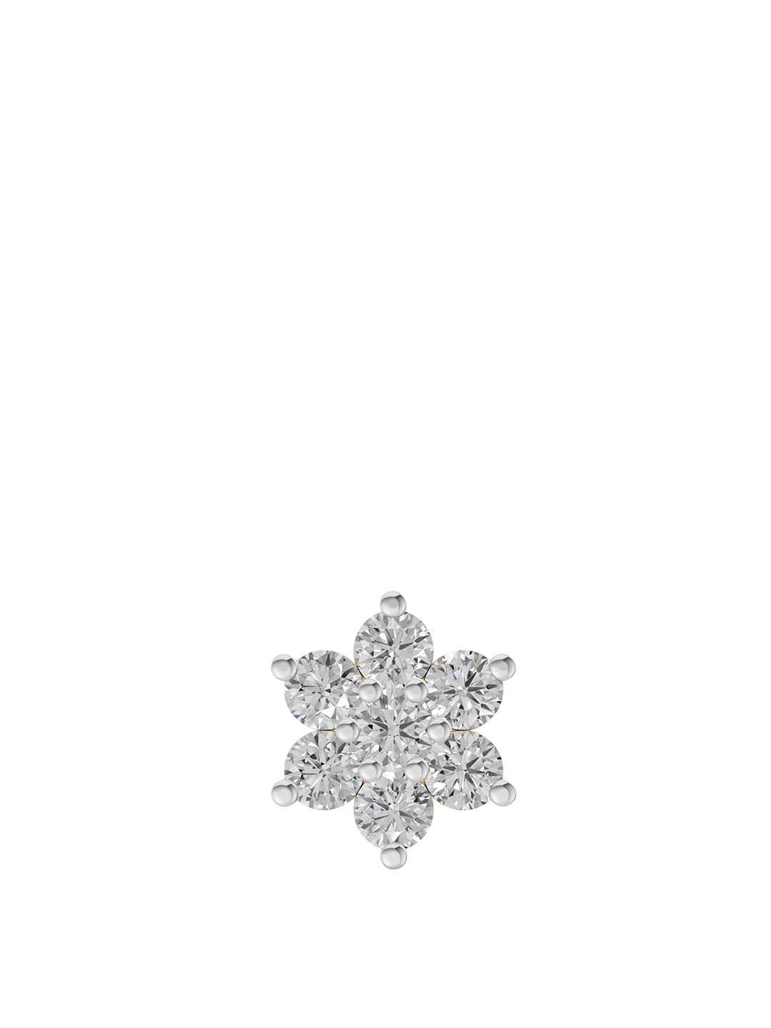 Sparkles 14 KT White Gold Nosepin With 0.48 Carat Round Shape Lab Grown Diamonds- 0.46 g