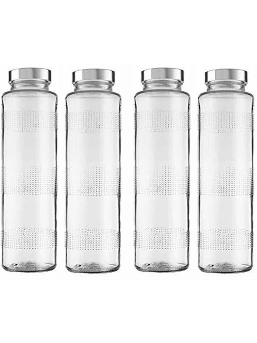 1ST TIME Transparent Glass Freezer Safe 4 Pieces Water Bottle - 750ML