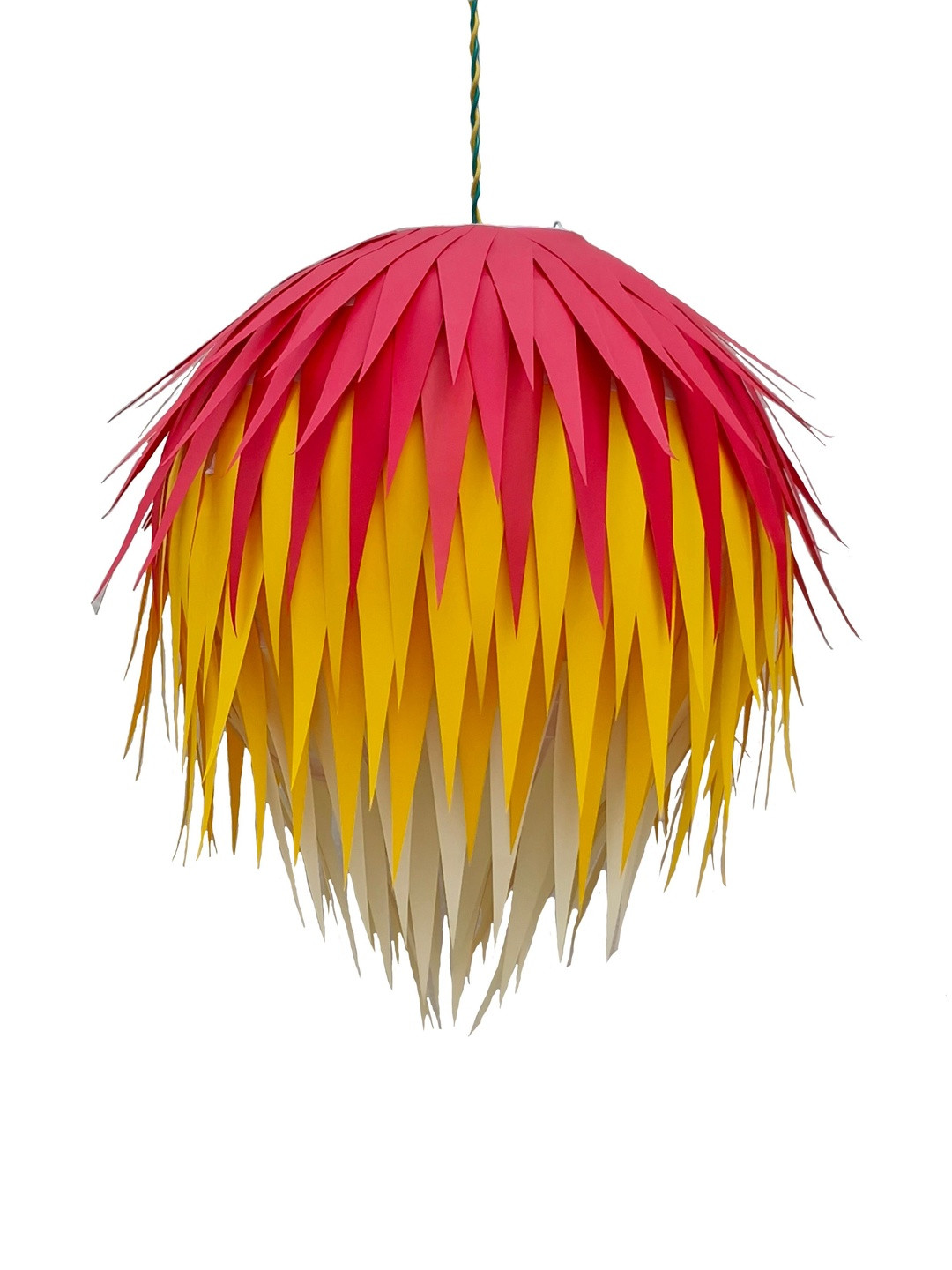 Designers Collection Red & Yellow Colourblocked Traditional Ceiling Lamp