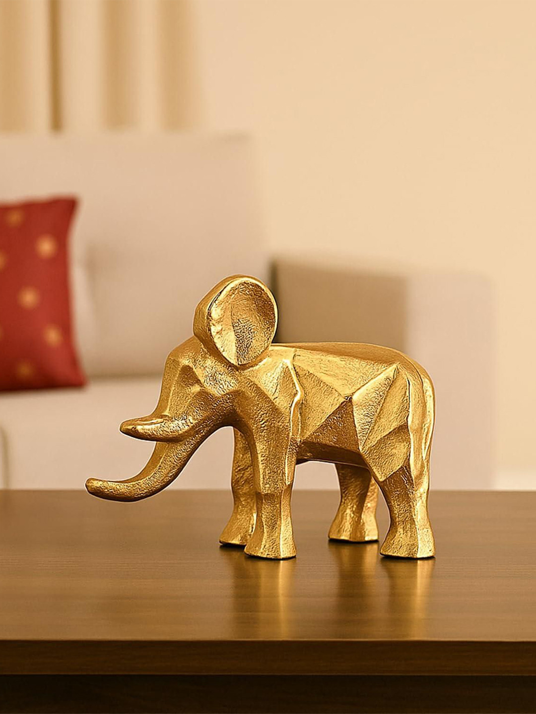 MARKET99 VON CASA Gold-Toned Elephant Figurine Showpiece