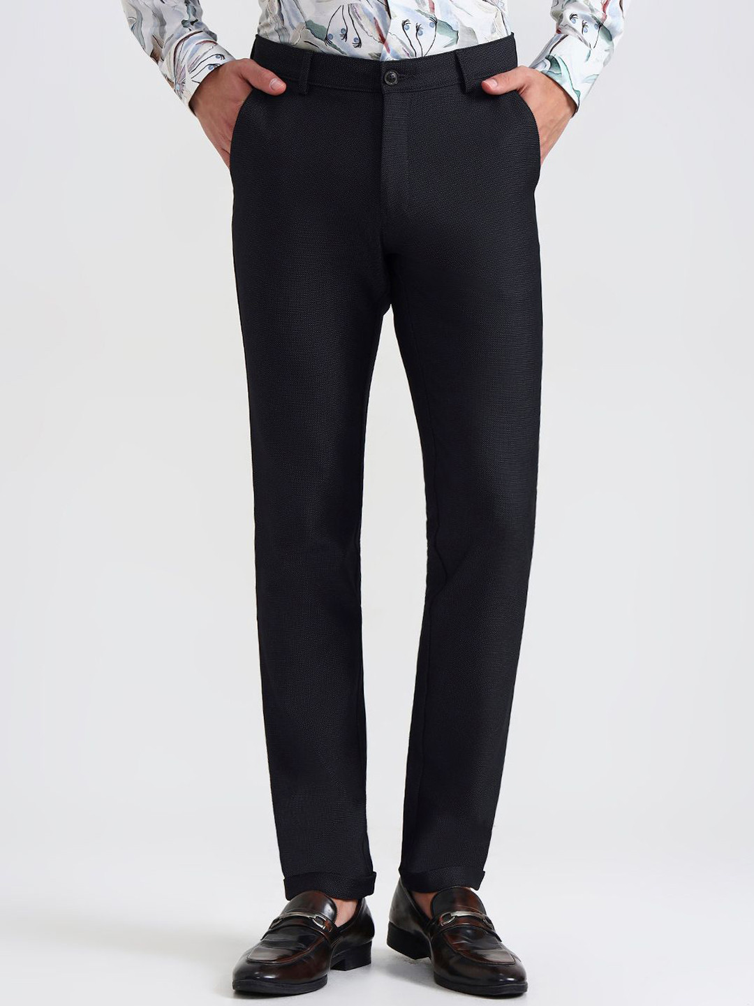 JB STUDIO Men Solid Slim Fit Club Wear Trousers