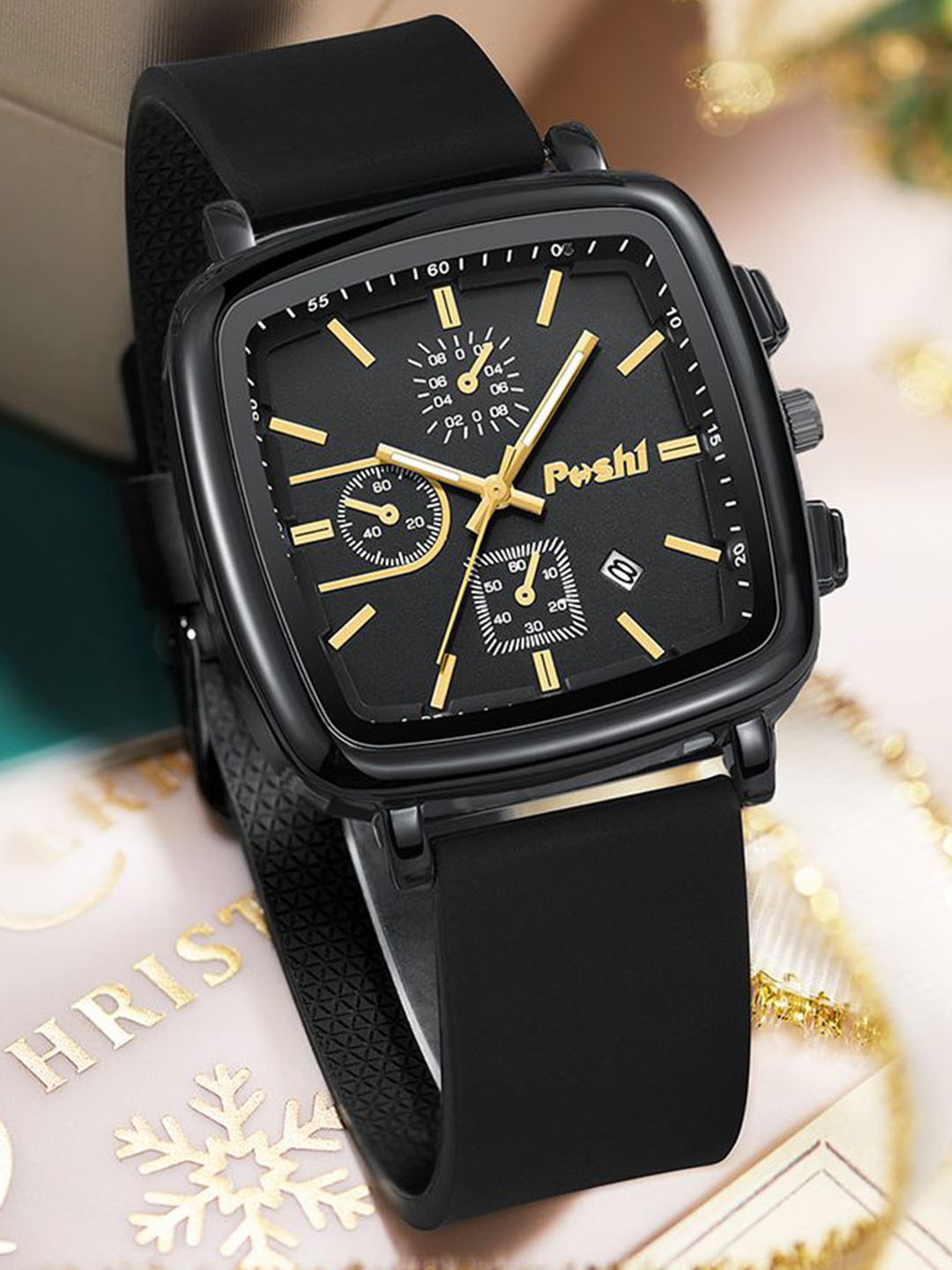 Poshi Men Square Dial & Straps Analogue Watch POSW10-844401985008