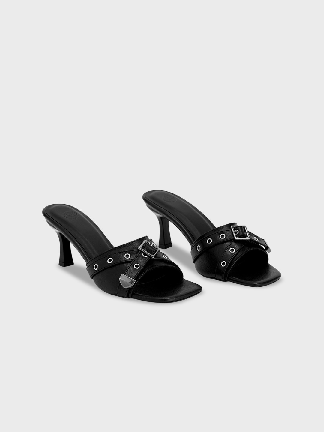 20Dresses Women Buckles Eyelet Detail Slim Sandals Heels