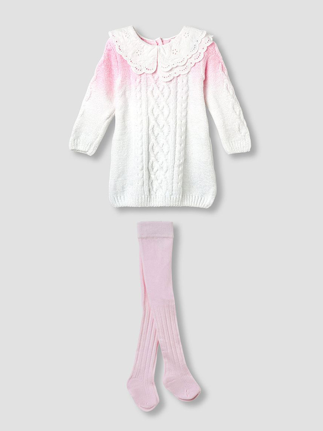 Juniors by Babyshop Girls Peter Pan Collar Self Design A-Line Dresses