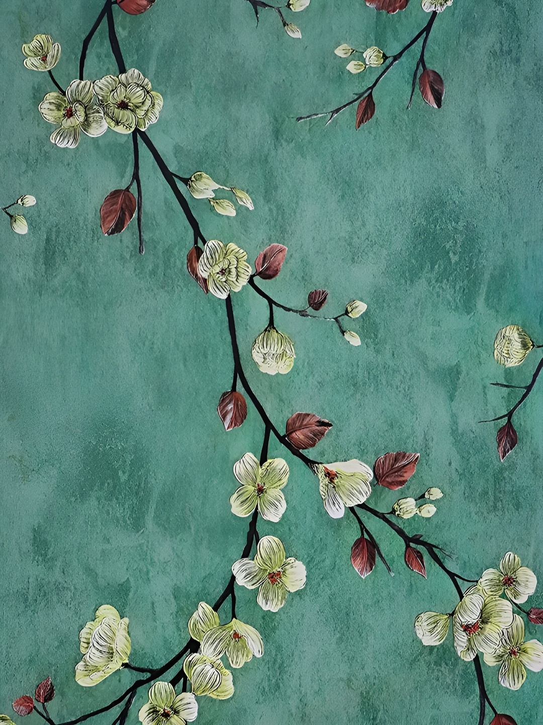 shyam steels Green & Maroon Printed Waterproof Wall Sticker