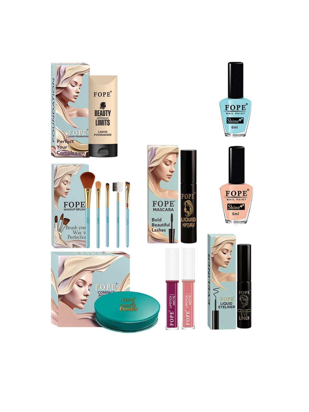 FOPE Set Of 13 All In One Long Lasting Makeup Combo