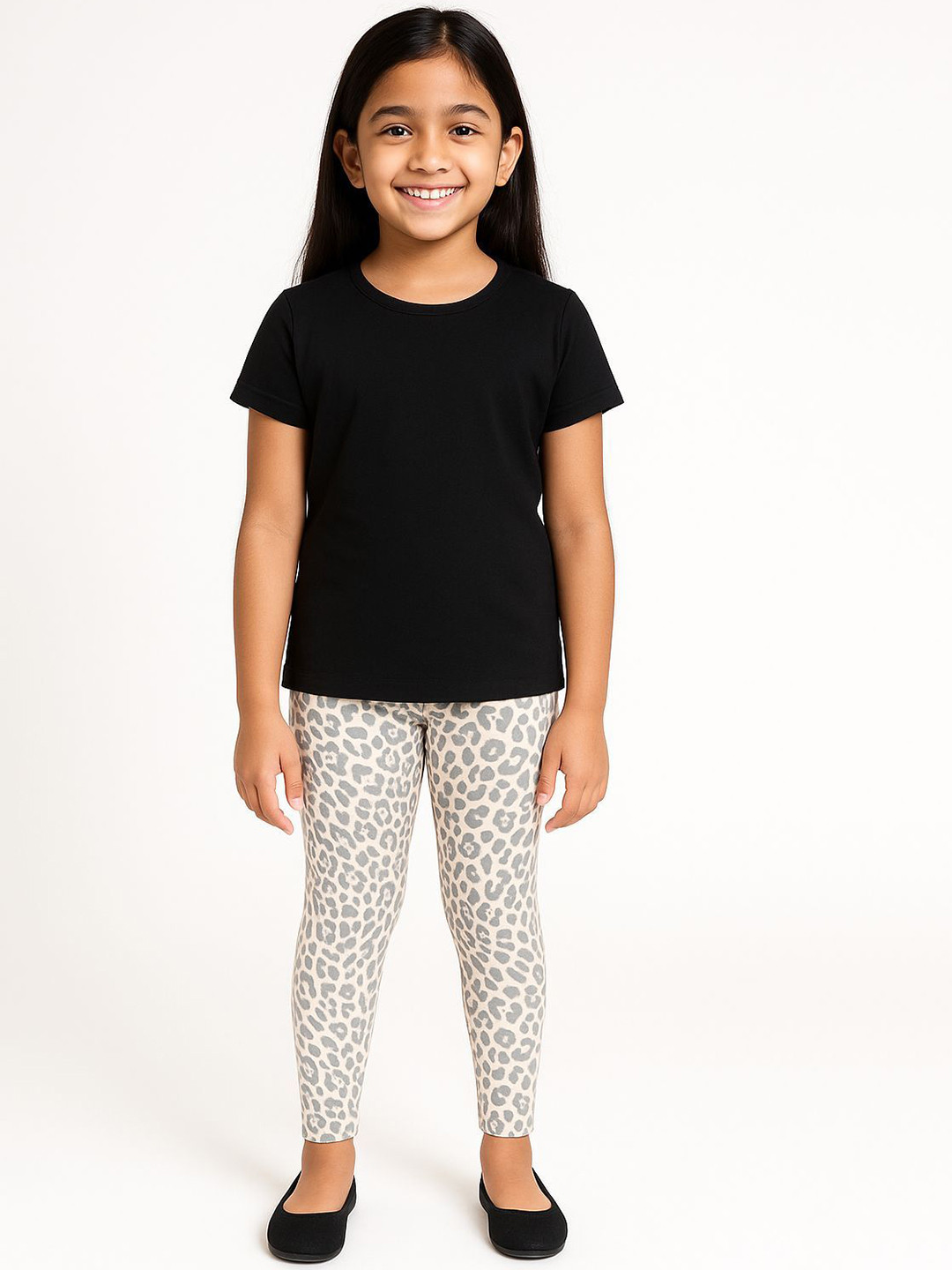 CHILINS Girls Animal Printed Ankle-Length Leggings