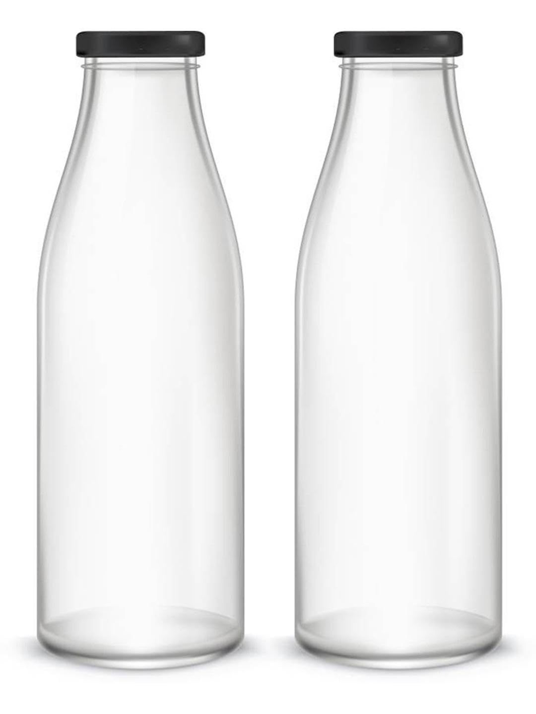 1ST TIME Set Of 2 Transparent Glass Solid Water Bottle