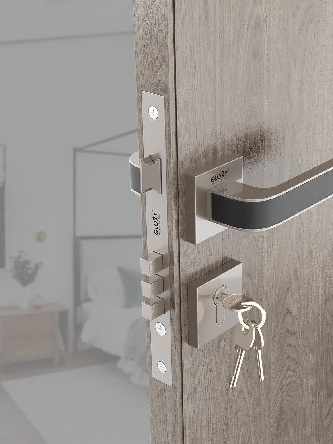 GLOXY ZInc Stainless steel Mortise Door Locks for Main Door Lock