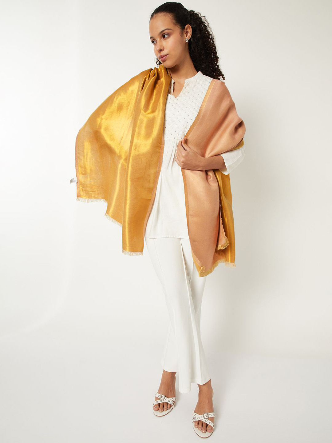 max Tasselled Border Daily Shawl