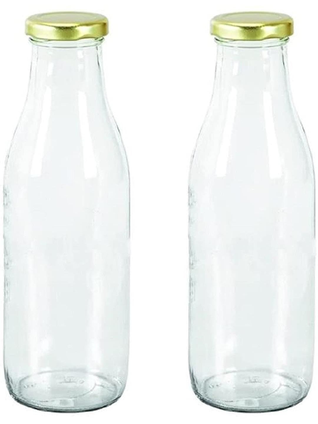 1ST TIME Glass Watter Bottel Transparent Freezer Safe 2 Pieces Regular 1000 ML