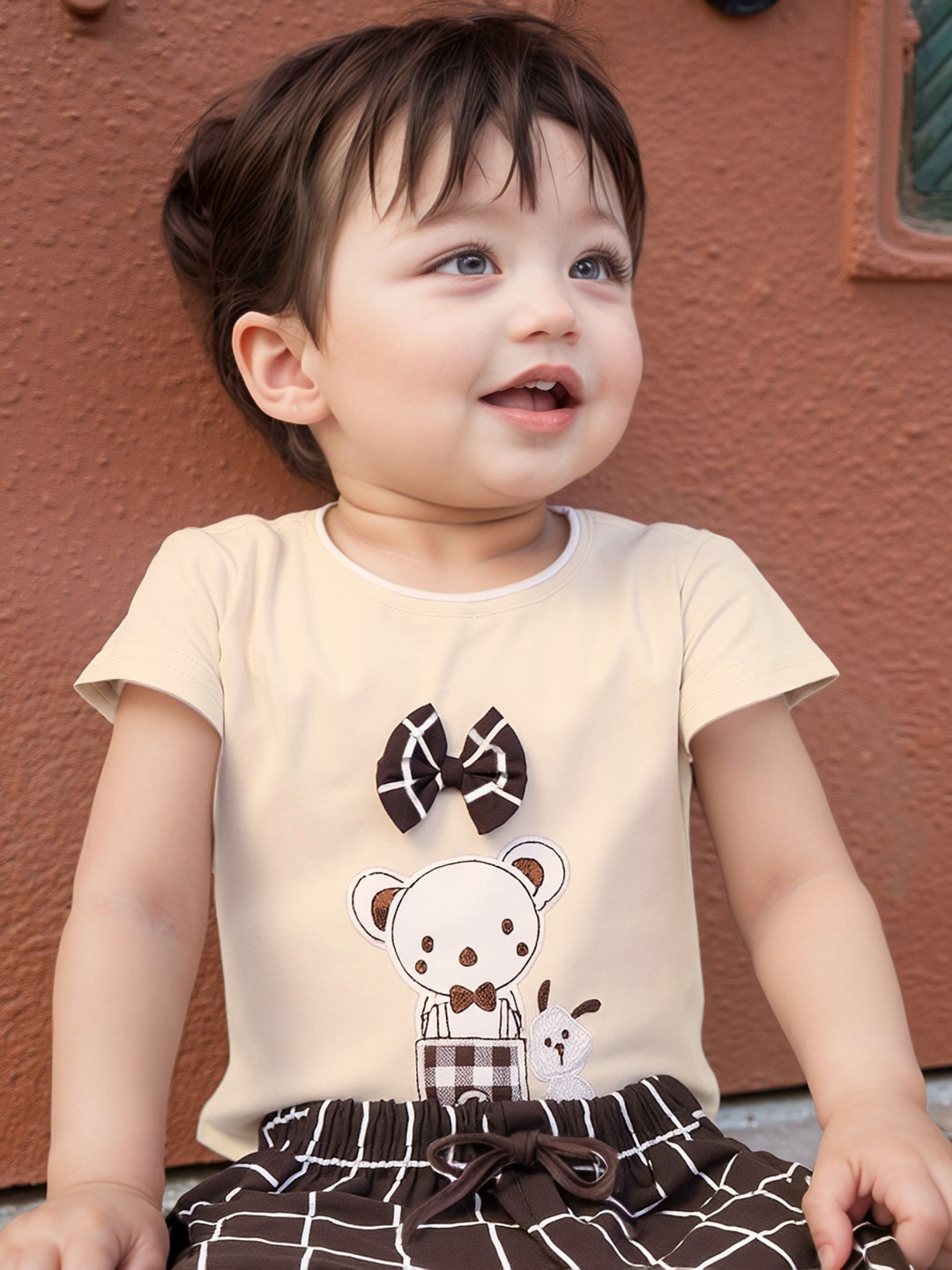 Kidszi Infant Boys Printed Pure Cotton T-shirt With Shorts