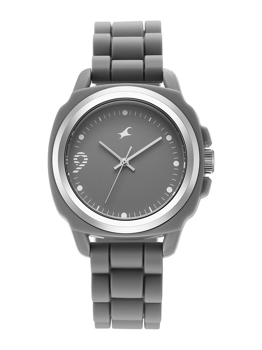 Fastrack Men Tees Hype Bounce Quartz Grey Round Dial Watch - 38170PP01