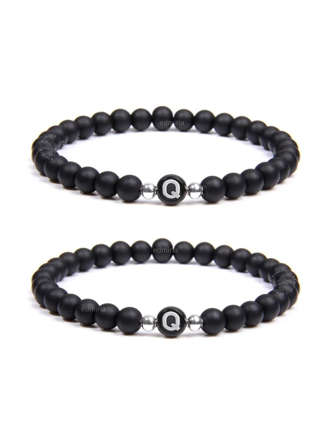 EDMIRIA Unisex Set of 2 Initial Letter Name Bracelets