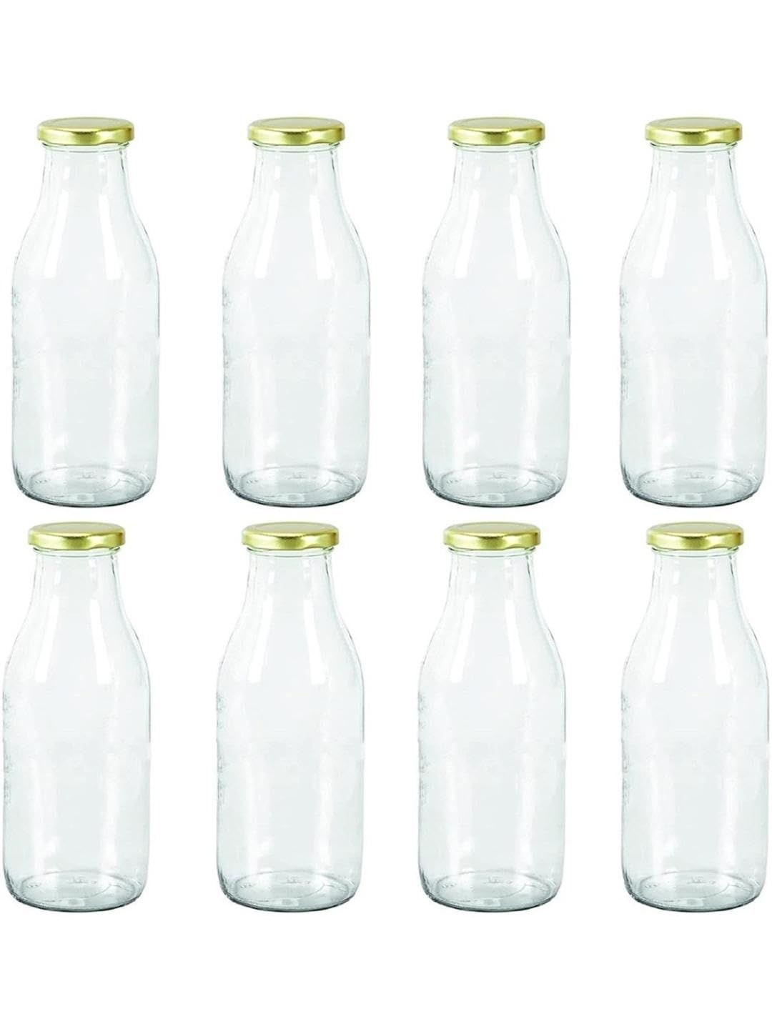 1ST TIME 8 Pieces Transparent Glass Water Bottles 500 ml