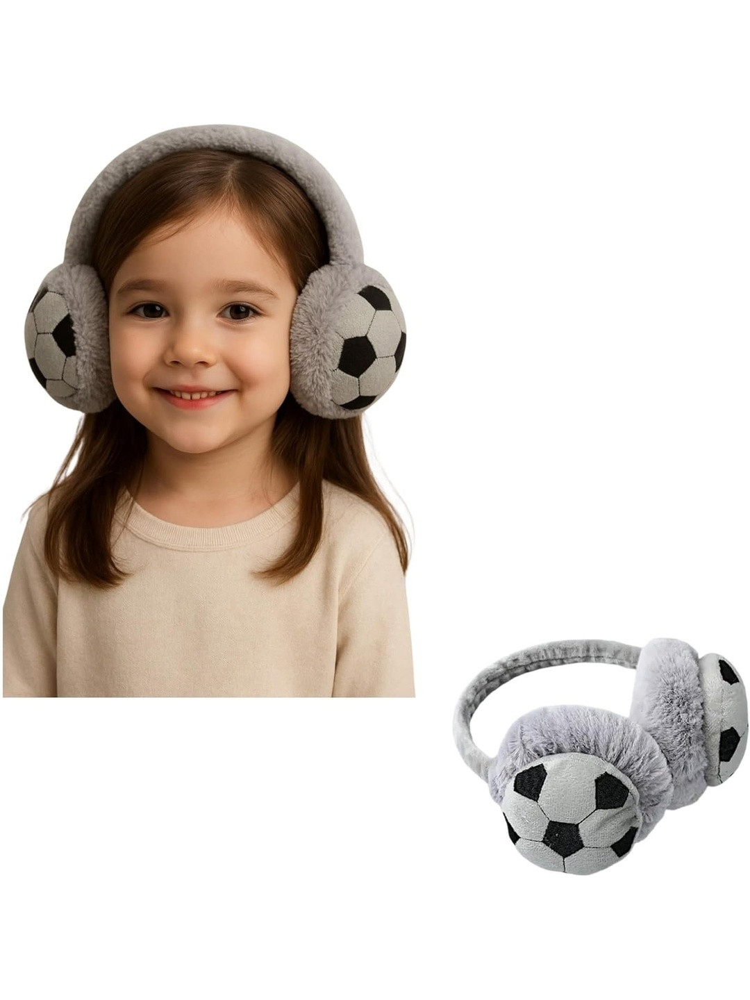 Trubliz Kids Girls Football Fur Earmuffs Headband
