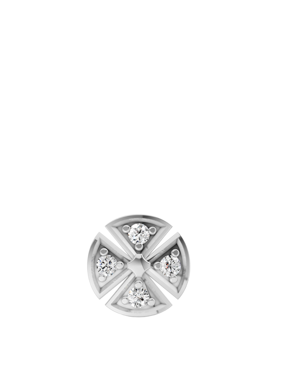 Sparkles 14 KT White Gold Nosepin With 0.01 Carat Round Shape Lab Grown Diamonds- 0.34 g