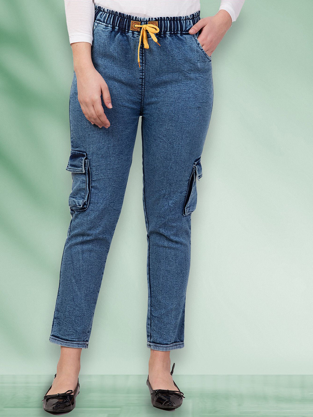 COUTUME COLLECTIONS Women No Fade Fade Clean Look Cargo Styles Mid-Rise Jogger