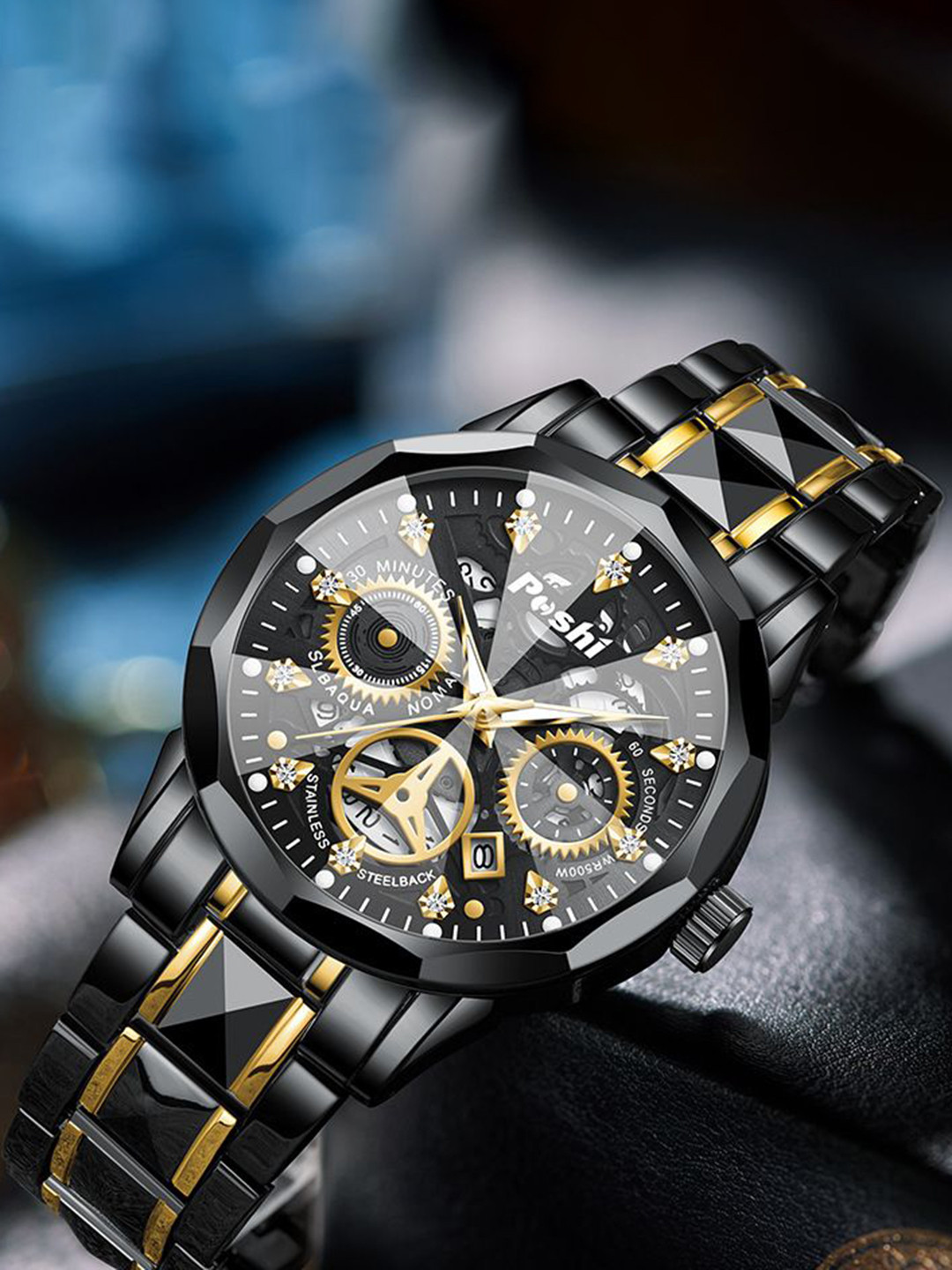 Poshi Men Dial & Stainless Steel Straps Analogue Watch POSW13-845920909593