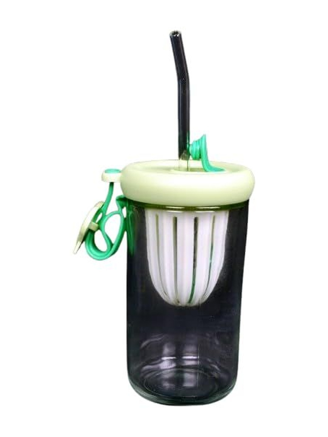 1ST TIME Glass Water Tumbler With Straw & Lid