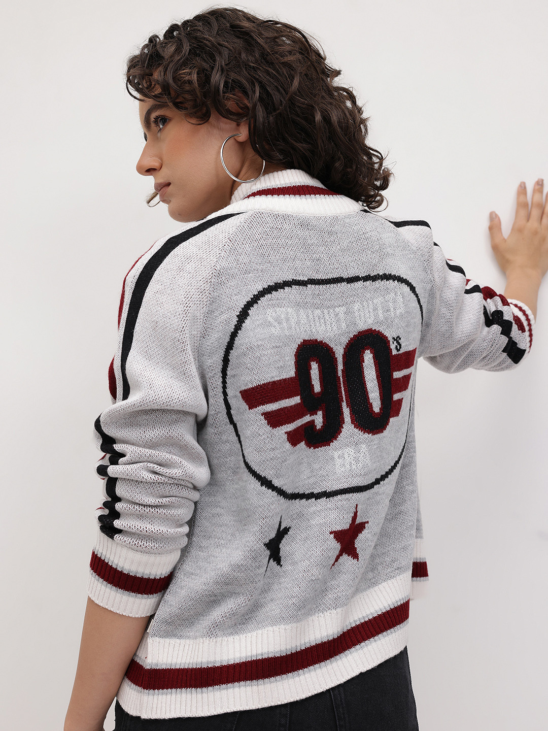 The Roadster Life Co. Typography Self Design Raglan Sleeves Sweater