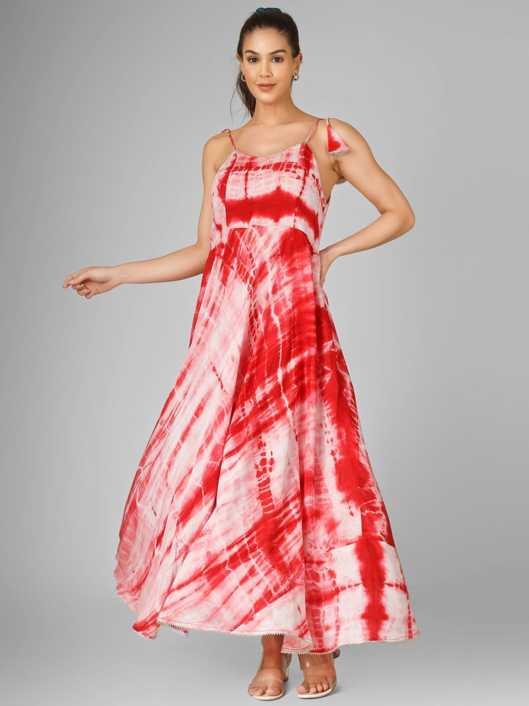 UNLOKALE Chumko Tie and Dye Fit & Flare Maxi Dress