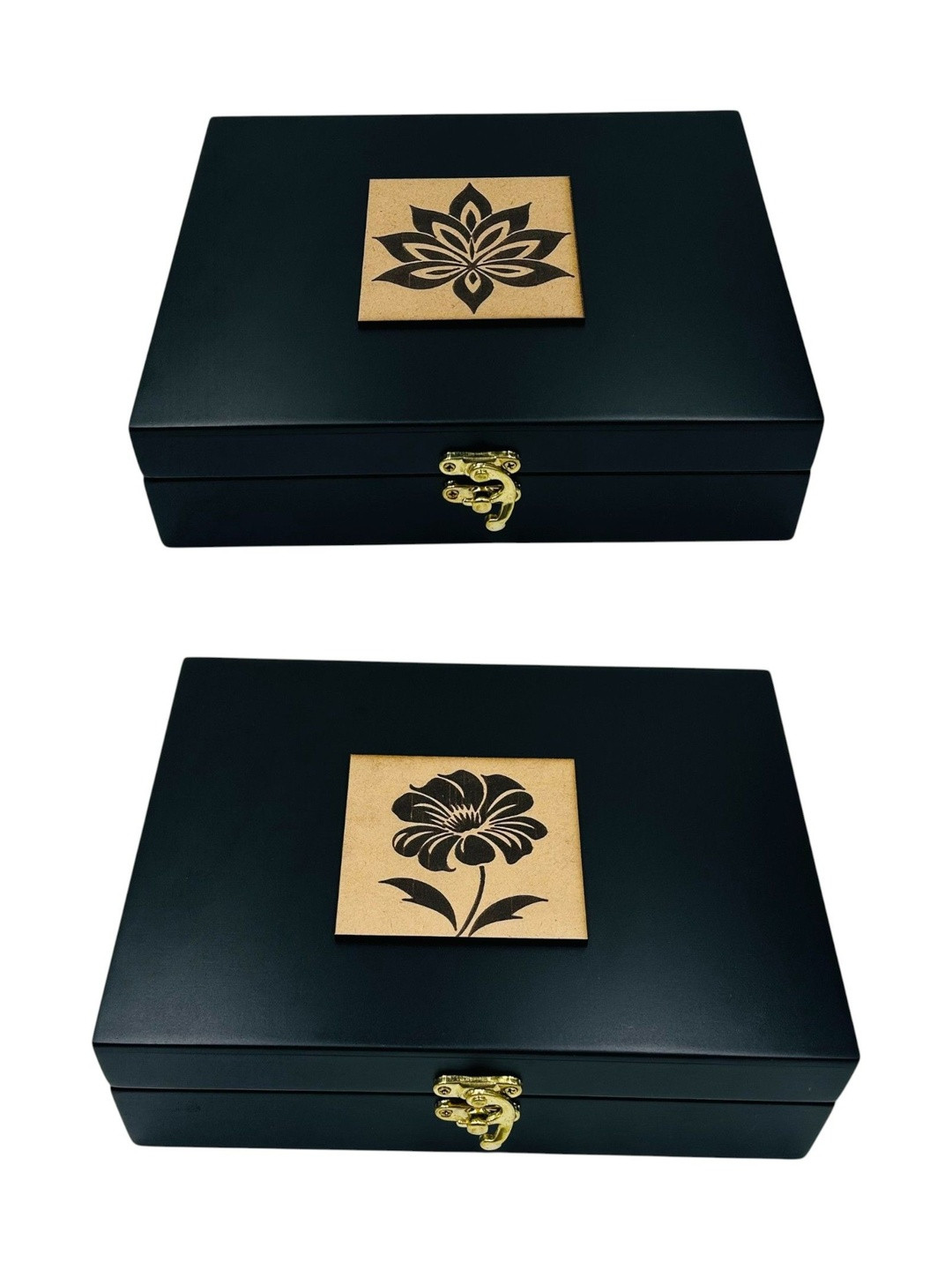 Angira handicrafts Pack of 2 Wooden Multipurpose Storage Box With Traditional Kunda Lock