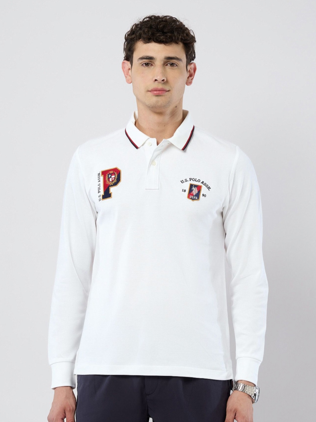 U.S. Polo Assn. Back Polo Collar Pure Cotton T-shirt