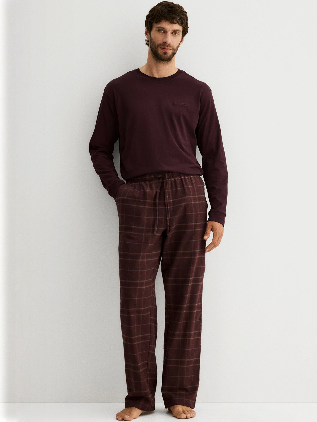 H&M Cotton Pyjama Top And Bottoms