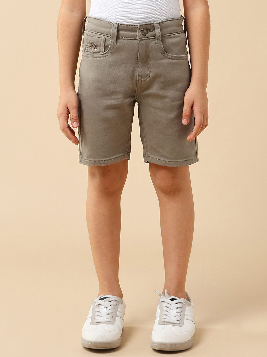 UU.S. Polo Assn. Kids Boys Relaxed Fit Mid-Rise Denim Shorts