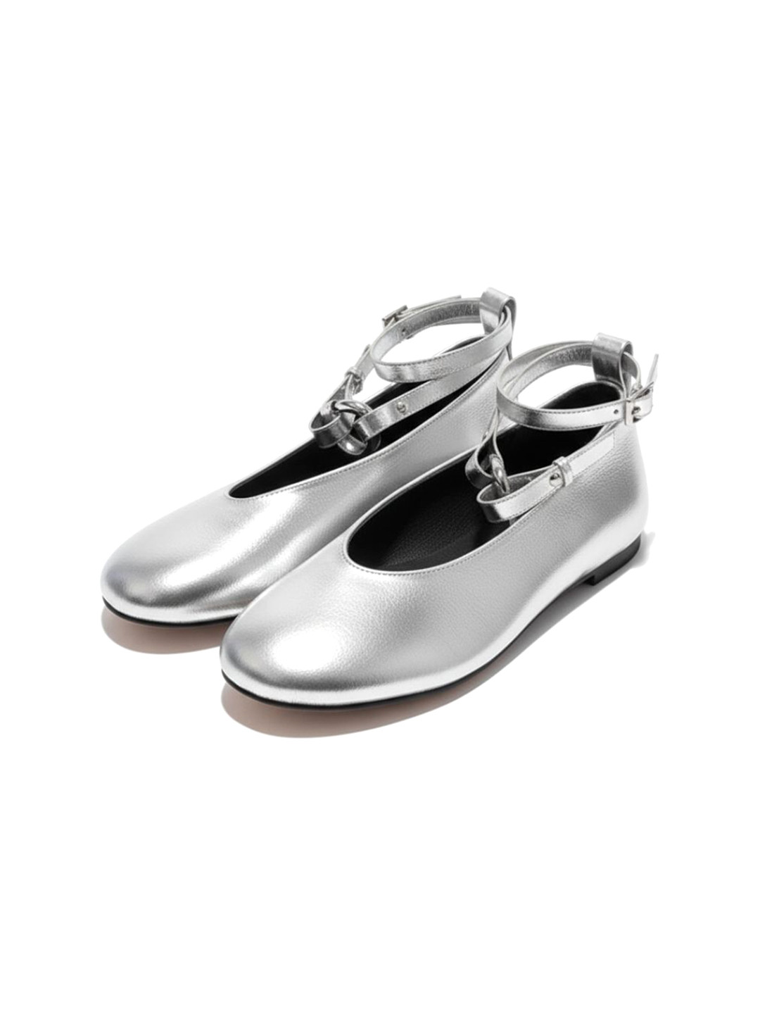 Ozzaro Silver Sway Women Round Toe Flatform Mary Janes