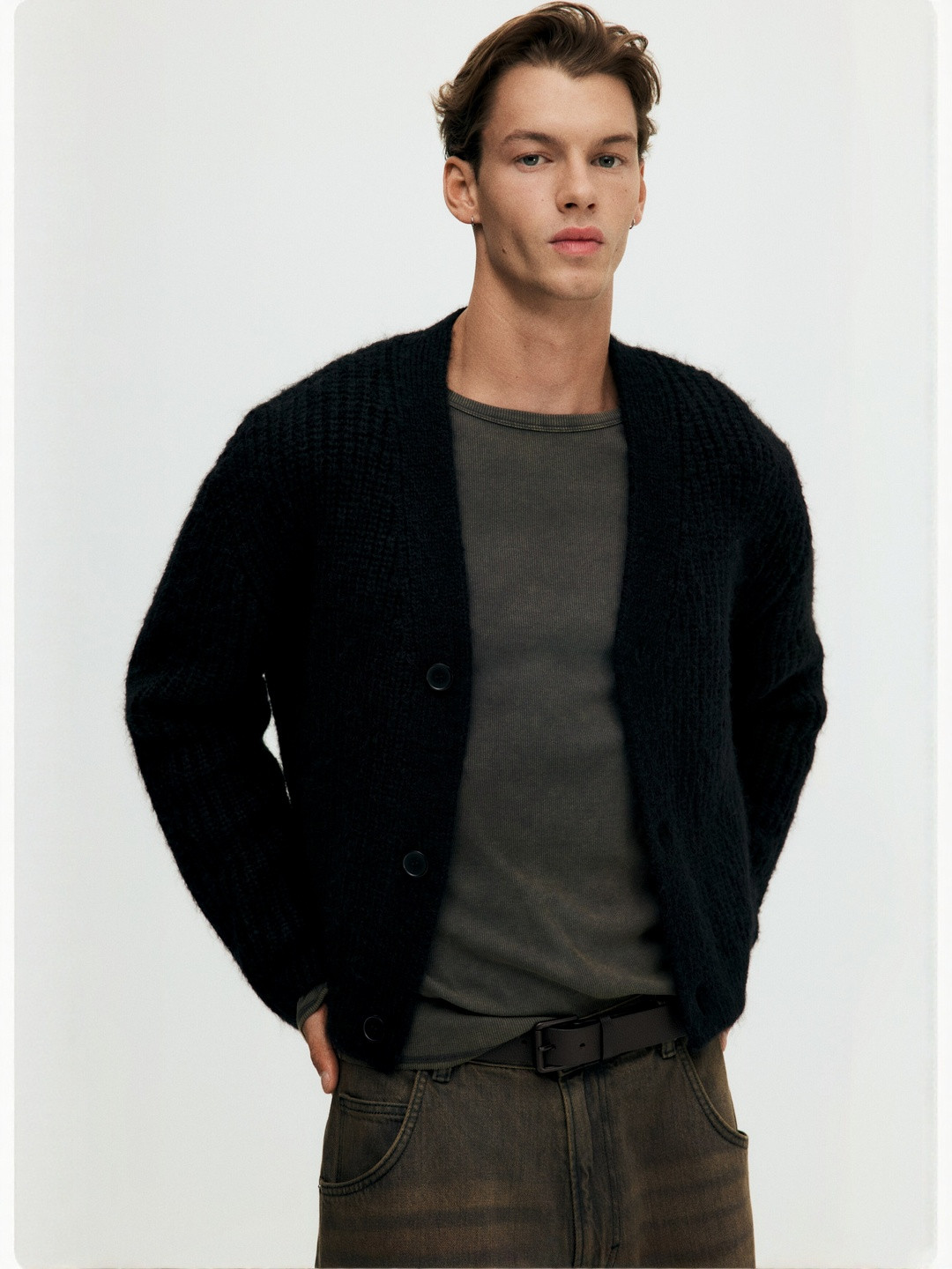 H&M Loose Fit Rib-knit Cardigan