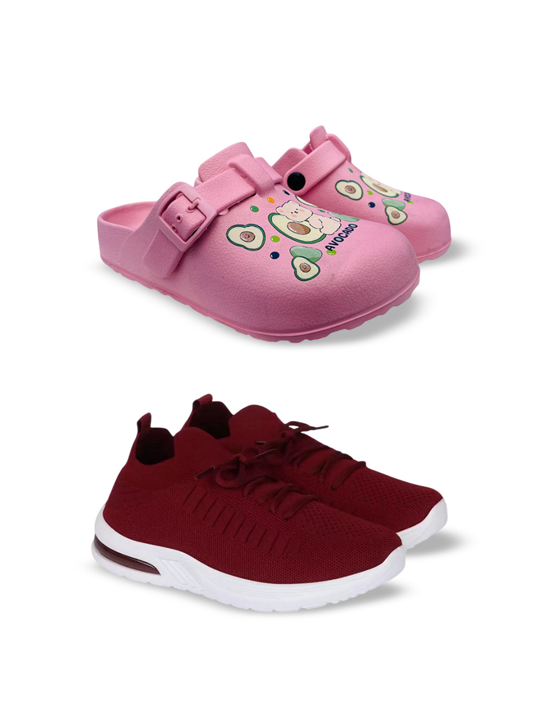 FABBMATE Women Pack of 2 Slip on Marking Walking Shoes & Clogs