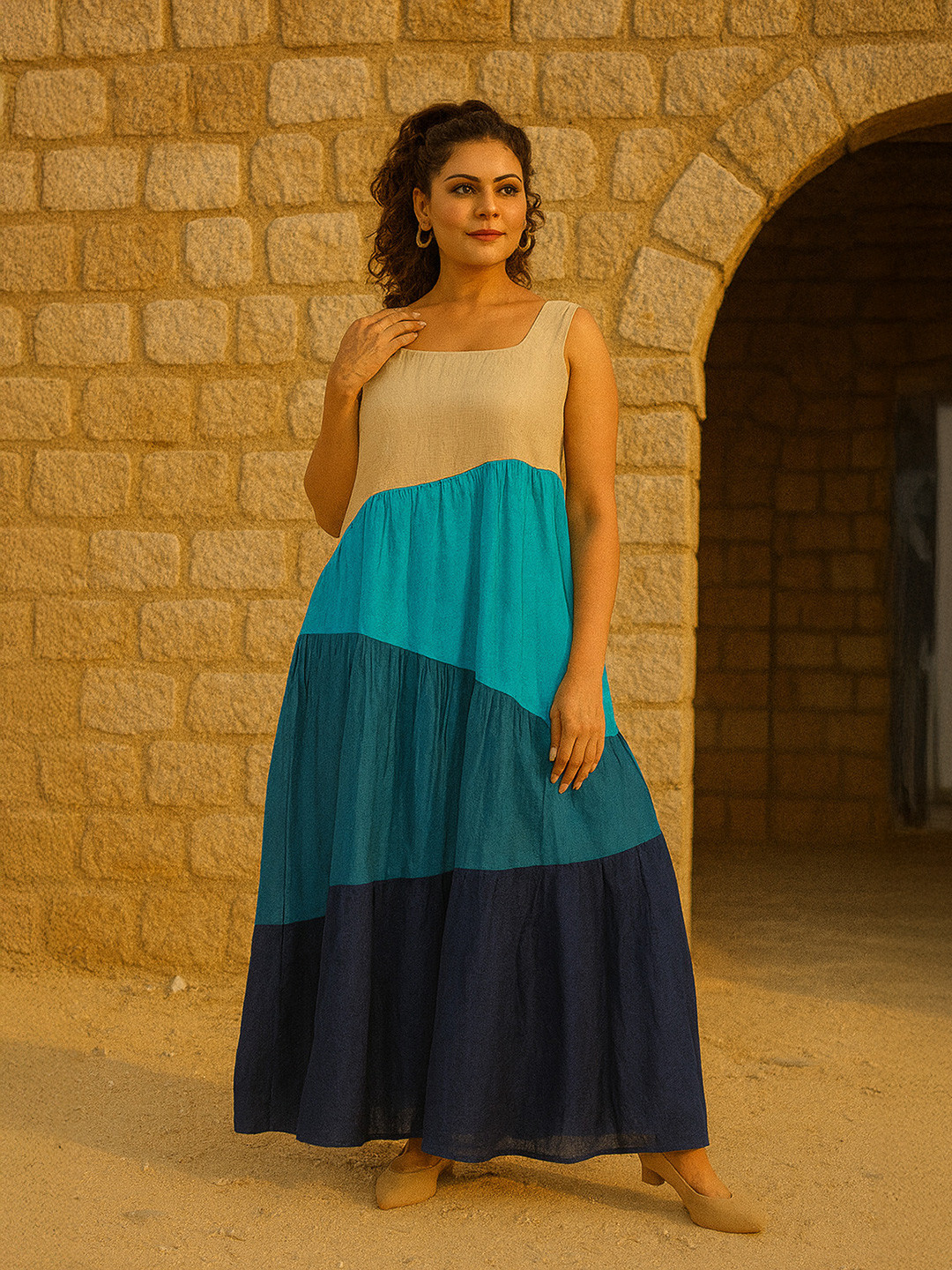 dhaaga Women Colourblocked Brea Dress