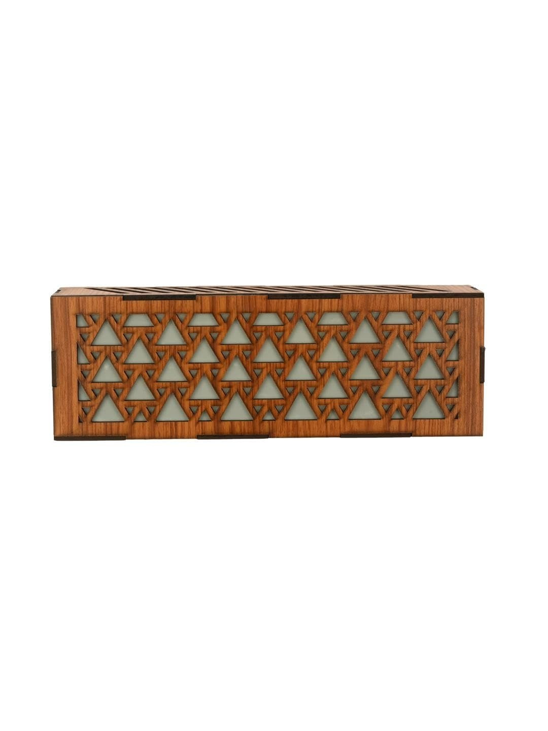 1ST TIME Brown Textured Wood Square Shaped Wall Lamp