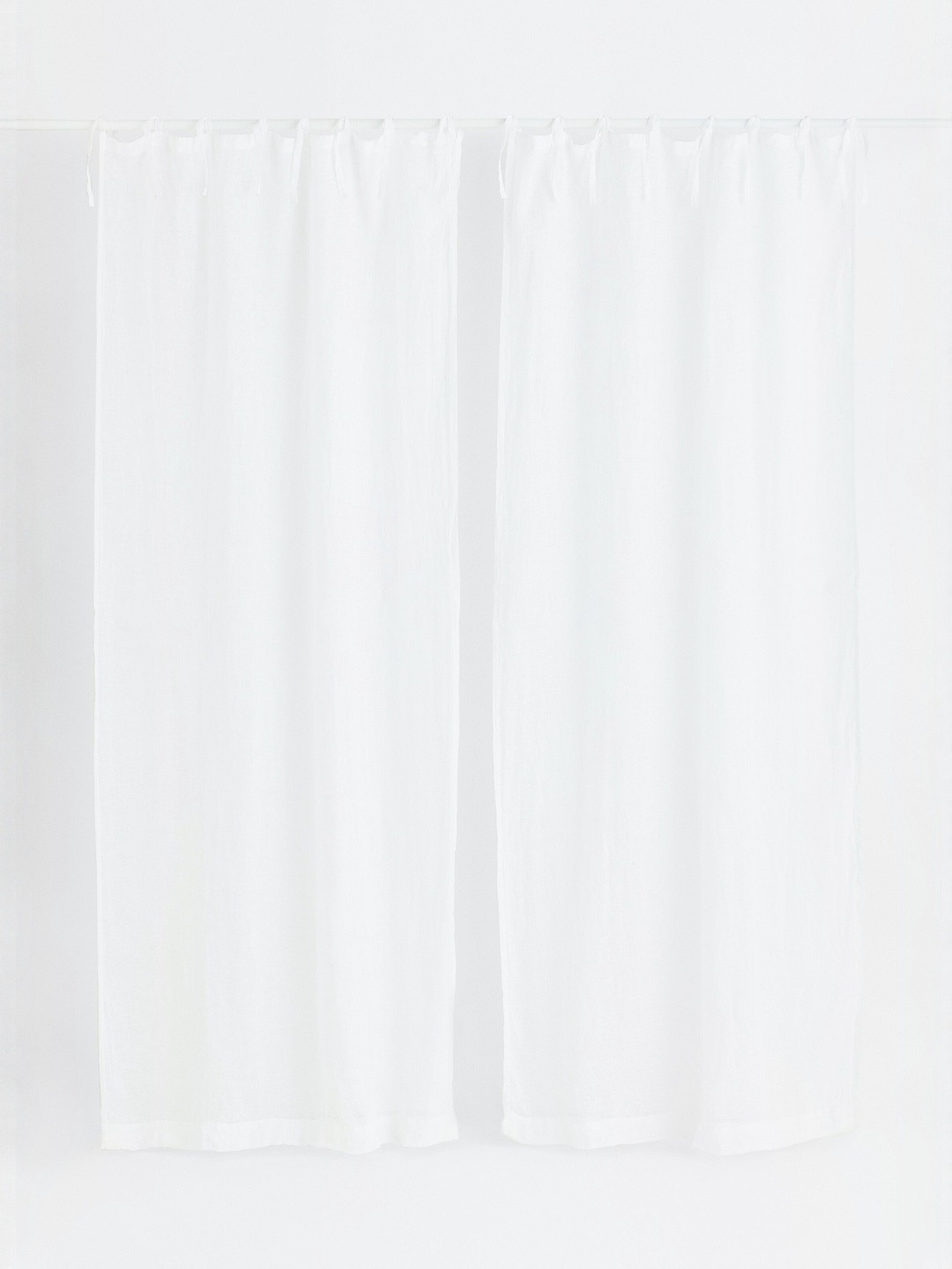 H&M White 2-Pack Linen Curtain Lengths