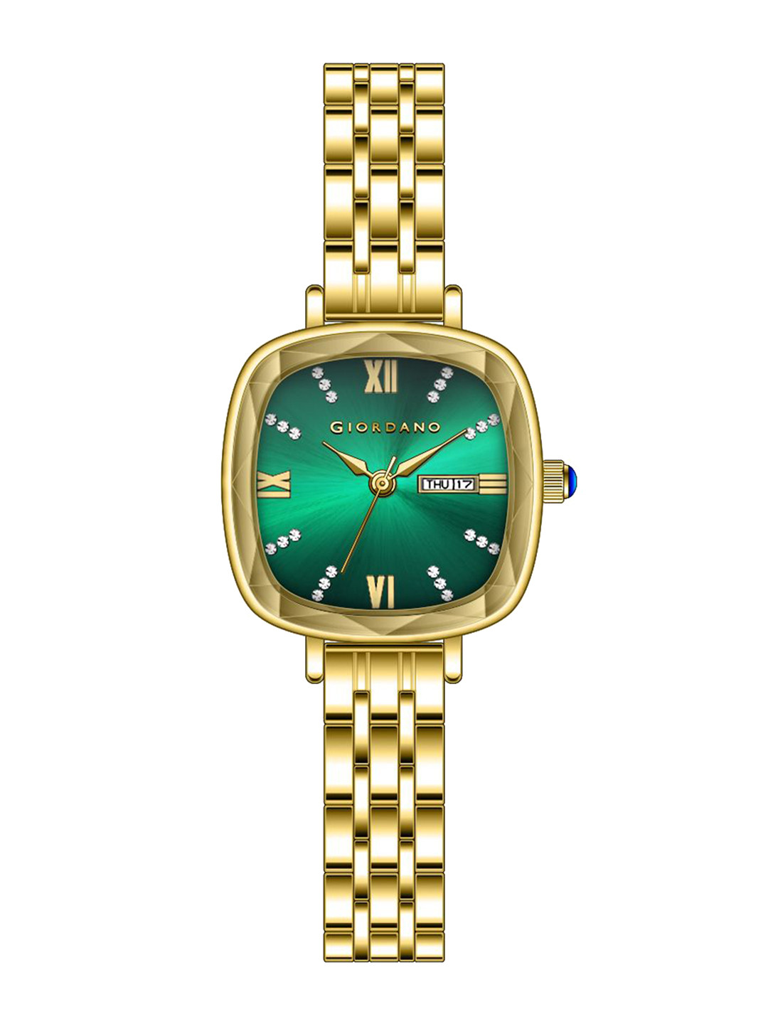 GIORDANO Women Square Dial & Stainless Steel Straps Analogue Watch GZ-60097-88