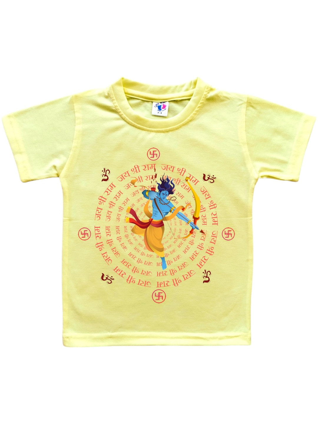 Cute Pals Kids Dussehra Graphic Printed Short Sleeves Cotton T-shirt