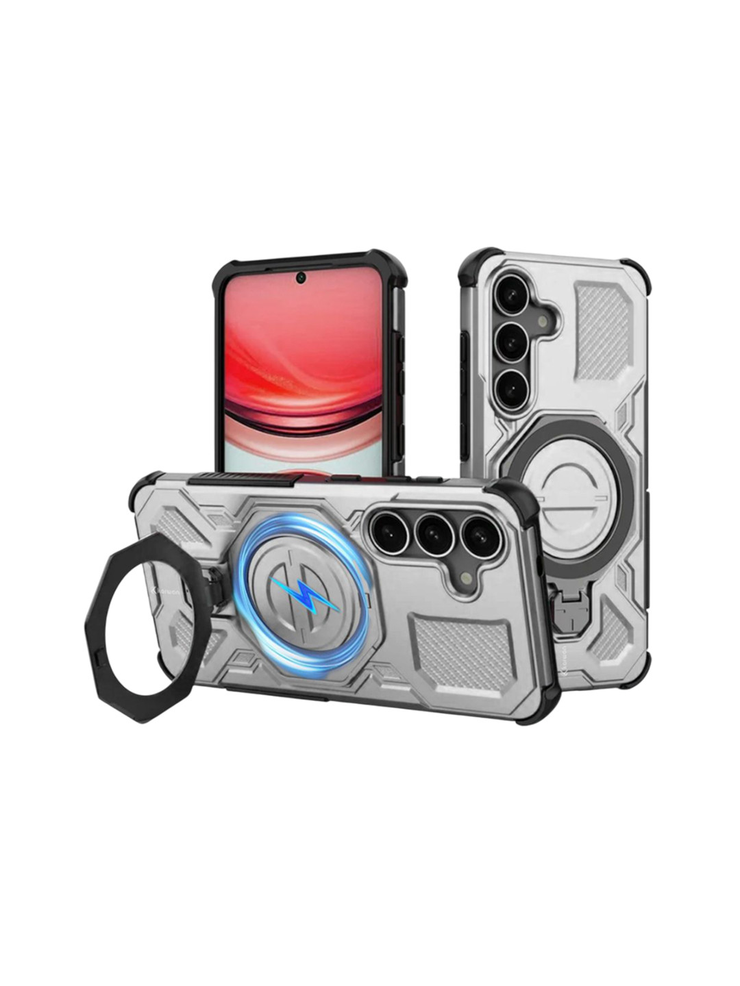 Karwan Grey Tough Armor Samsung Galaxy S25 FE Mag-Safe Wireless Back Case